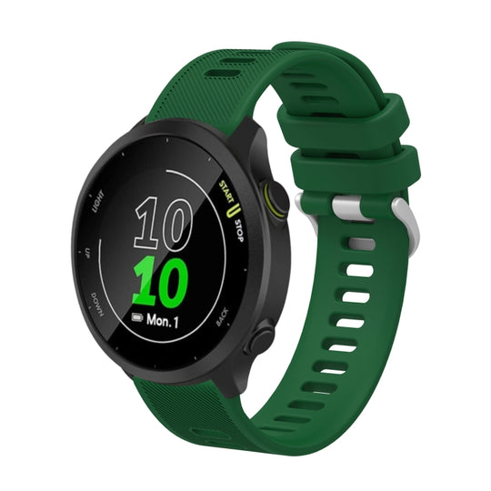 For Garmin Forerunner 245 20mm Silicone Twill Watch Band(Green)