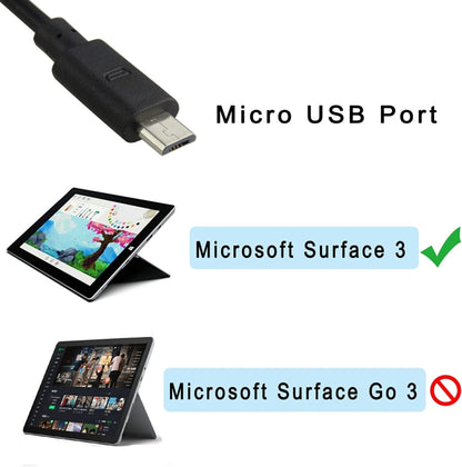 For Microsoft Surface3 1624 1645 Power Adapter 5.2v 2.5a 13W Android Port Charger - For Microsoft by buy2fix | Online Shopping UK | buy2fix