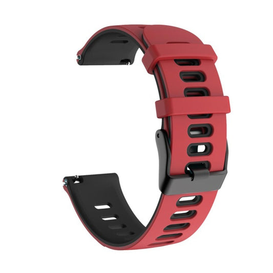 For Samsung Galaxy Watch 5 44mm 20mm Two-Color Silicone Watch Band(Red+Black) by buy2fix