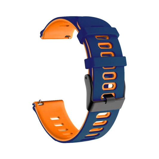 For Samsung Galaxy Watch 5 Pro 45mm 20mm Two-Color Silicone Watch Band(Midnight Blue+Orange) by buy2fix