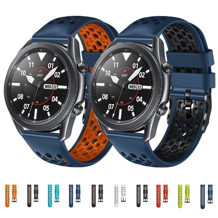 For Huawei Watch GT3 Pro 46mm 22mm Two-Color Breathable Silicone Watch Band(Black+Grey) by buy2fix