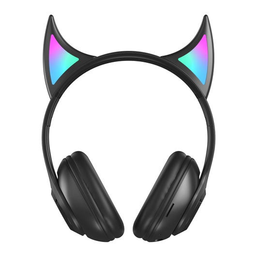 STN25 Devil Ear RGB Light Wireless Music Headset For Children with Mic(Black) by buy2fix