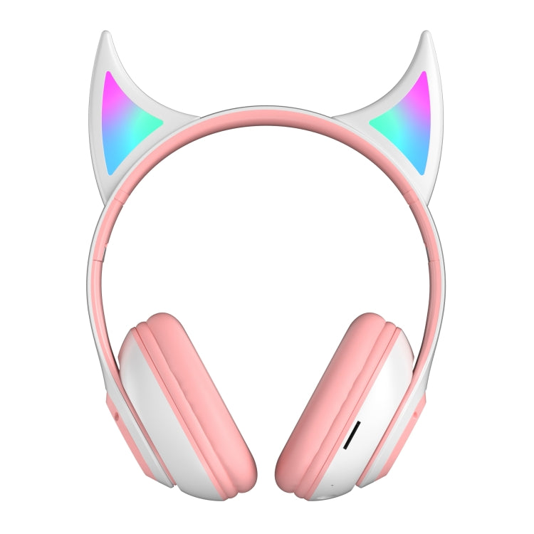 STN25 Devil Ear RGB Light Wireless Music Headset For Children with Mic(White) - Apple Accessories by buy2fix | Online Shopping UK | buy2fix