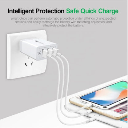 SDC-30W QC3.0 USB + 2 x USB2.0 Port Quick Charger with USB to Type-C Cable, AU Plug - Mobile Accessories by buy2fix | Online Shopping UK | buy2fix