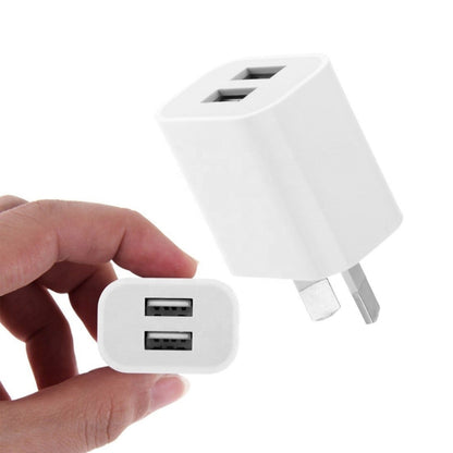 Mini Dual Port USB Charger with USB to Type-C Data Cable, AU Plug - Mobile Accessories by buy2fix | Online Shopping UK | buy2fix