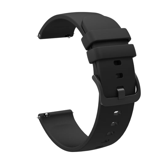 For Garmin Forerunner 255S 18mm Solid Color Soft Silicone Watch Band(Black) by buy2fix