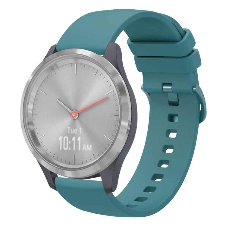 For Garmin Vivomove 3S 18mm Solid Color Soft Silicone Watch Band(Pine Green) by buy2fix