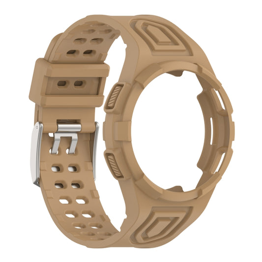 For Samsung Galaxy Watch4 44mm Armor Integrated TPU Double-Pin Buckle Smart Watch Band(Brwon) by buy2fix