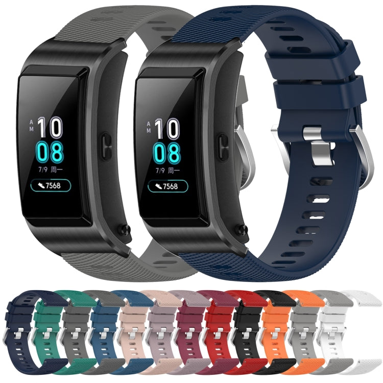 For Huawei Band B5 18mm Solid Color Silicone Watch Band(Dark Grey) by buy2fix