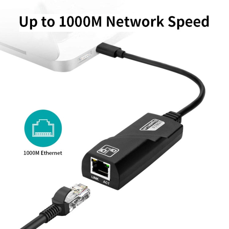 JSM 1000 Mbps USB-C / Type-C to RJ45 Ethernet Adapter Network Cable by JUNSUNMAY