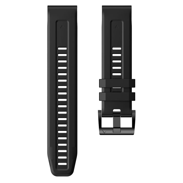 For Garmin Approach S62 Metal Buckle Solid Color Silicone Watch Band(Black) - Watch Bands by buy2fix | Online Shopping UK | buy2fix