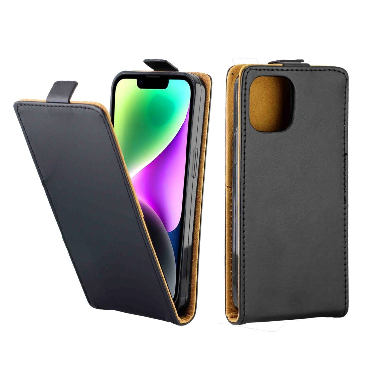 For iPhone 14 Vertical Flip Leather Phone Case with Card Slot(Black) by buy2fix