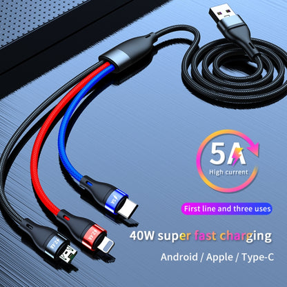 40W 5A USB to Micro USB + USB-C / Type-C + 8 Pin Fast Charging Cable, Cable Length: 2m - Multifunction Cable by buy2fix | Online Shopping UK | buy2fix