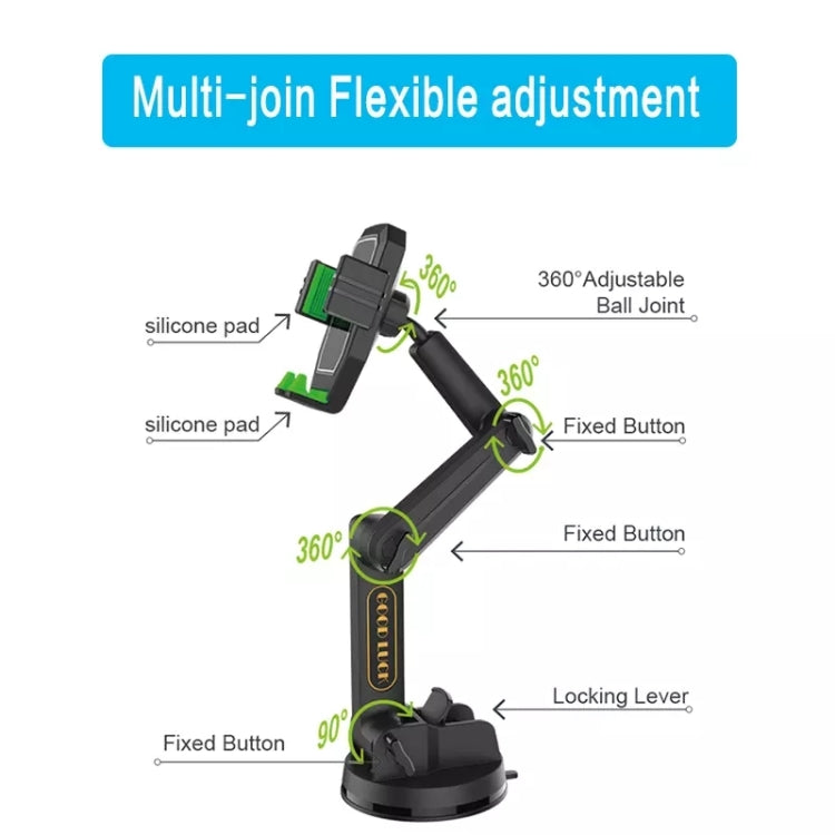 D001 Mount For Truck Excavator Forklift Long Arm Sturdy Cell Phone Holder - In Car by buy2fix | Online Shopping UK | buy2fix
