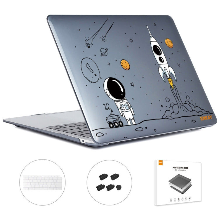 For MacBook Air 13.3 2018 A1932 ENKAY Hat-Prince 3 in 1 Spaceman Pattern Laotop Protective Crystal Case with TPU Keyboard Film / Anti-dust Plugs, Version:EU(Spaceman No.1) - MacBook Air Cases by ENKAY | Online Shopping UK | buy2fix