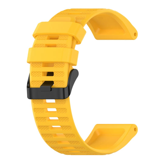 For Garmin Fenix 7 Solar 22mm Horizontal Texture Silicone Watch Band with Removal Tool(Yellow) by buy2fix