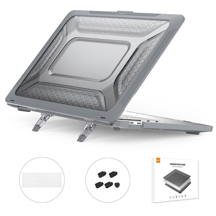 For MacBook Pro 13.3 A1706/A1989/A2159 ENKAY Hat-Prince 3 in 1 Protective Bracket  Case Cover Hard Shell with TPU Keyboard Film / Anti-dust Plugs, Version:US(Grey) - MacBook Pro Cases by ENKAY | Online Shopping UK | buy2fix