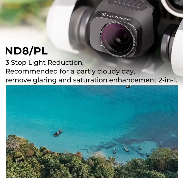 For DJI Mini 3 Pro K&F Concept KF01.2043 ND8PL Lens Filter Neutral Density Polarizing 2-in-1 Filter - DJI & GoPro Accessories by K&F | Online Shopping UK | buy2fix
