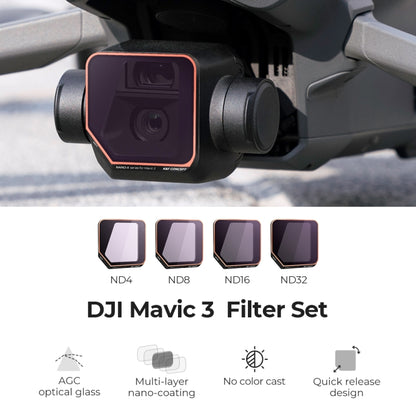 For DJI Mavic 3 K&F Concept SKU.1891 4 in 1 Lens Filter ND4 ND8 ND16 ND32 Filter Kits - DJI & GoPro Accessories by K&F | Online Shopping UK | buy2fix