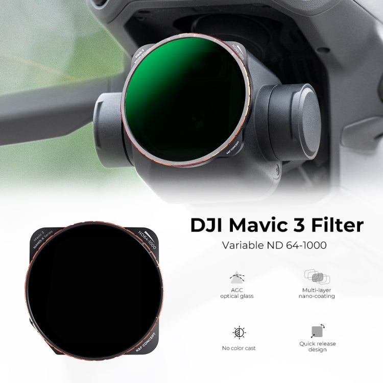 For DJI Mavic 3 K&F Concept KF01.1856 Camera Lens Filter Variable ND64-1000 Light Reduction Filter - DJI & GoPro Accessories by K&F | Online Shopping UK | buy2fix