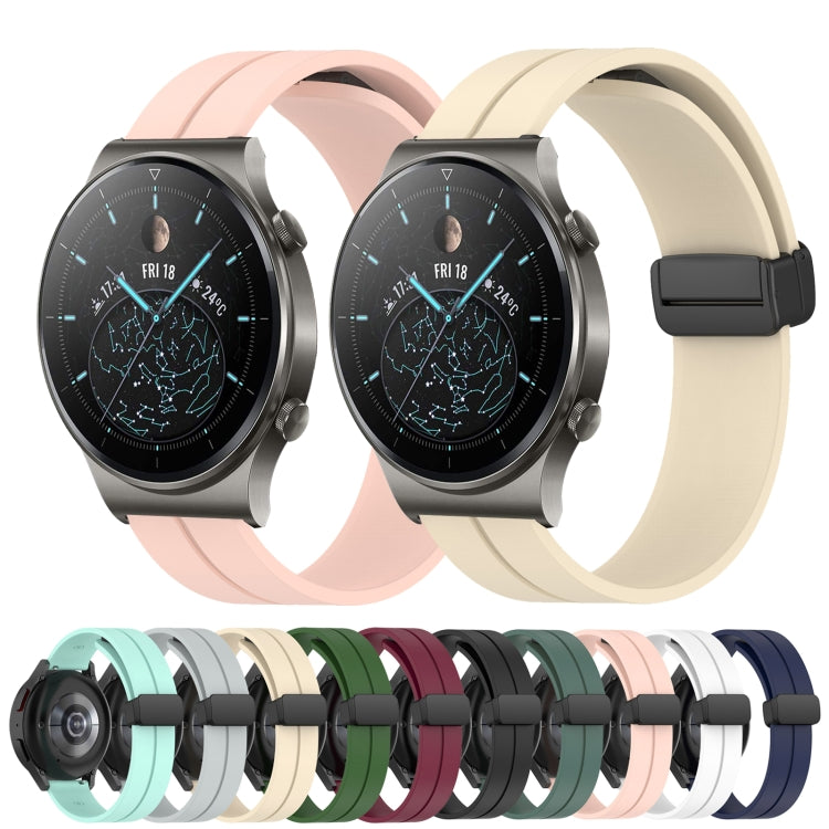 For Huawei GT2 Pro 22mm Solid Color Magnetic Clasp Silicone Watch Band(Black) by buy2fix