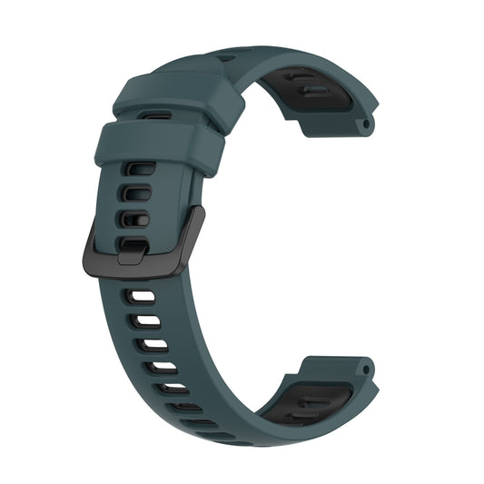 For Garmin Forerunner 735 / 735XT Two-Color Silicone Watch Band(Olive Green + Black) by buy2fix