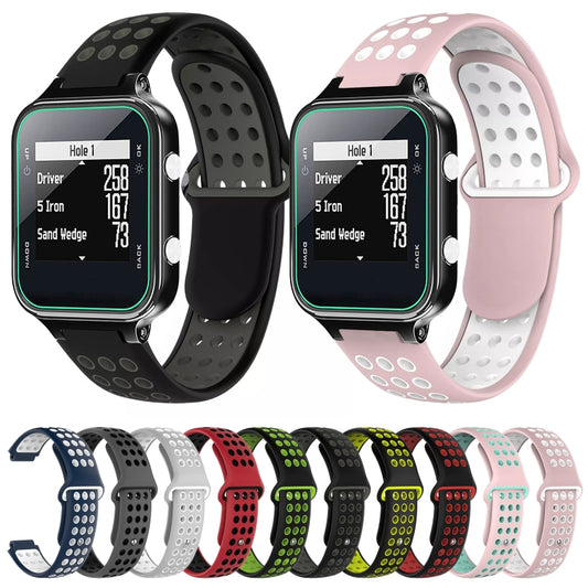 For Garmin Approach S20 Two-Color Punched Breathable Silicone Watch Band(Red+Black) by buy2fix