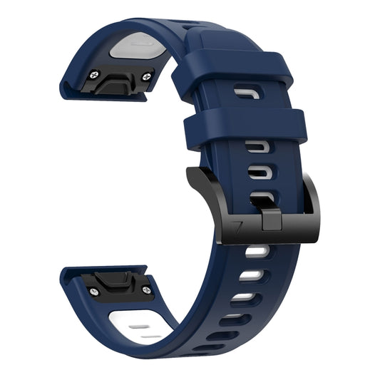For Garmin Approach S62 22mm Two-Color Sports Silicone Watch Band(Midnight Blue + White) by buy2fix