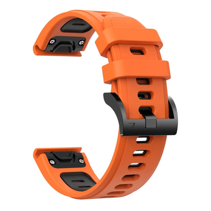 For Garmin Tactix Delta 26mm Two-Color Sports Silicone Watch Band(Orange+Black) - Watch Bands by buy2fix | Online Shopping UK | buy2fix