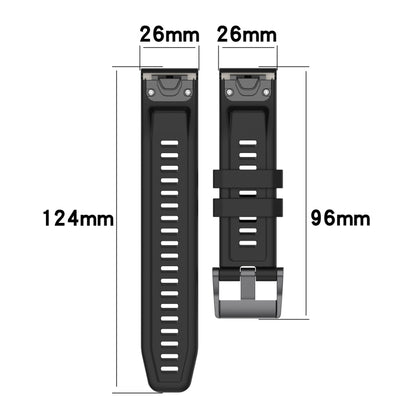 For Garmin Tactix Delta 26mm Two-Color Sports Silicone Watch Band(White+Black) - Watch Bands by buy2fix | Online Shopping UK | buy2fix
