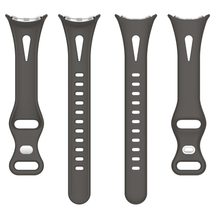 For Google Pixel Watch Water Drop Slimming Butterfly Button Solid Silicone Band(Space Grey) by buy2fix