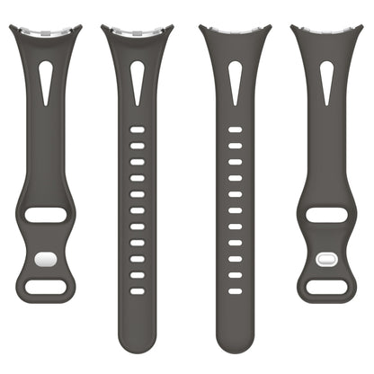 For Google Pixel Watch Water Drop Slimming Butterfly Button Solid Silicone Band(Space Grey) by buy2fix