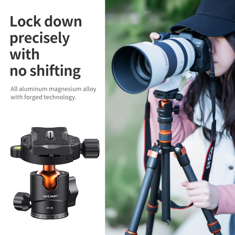 K&F CONCEPT KF31.029V3 Camera Tripod Ball Head with 1/4 inch Quick Release Plate, Load 8kg - Camera Accessories by K&F | Online Shopping UK | buy2fix