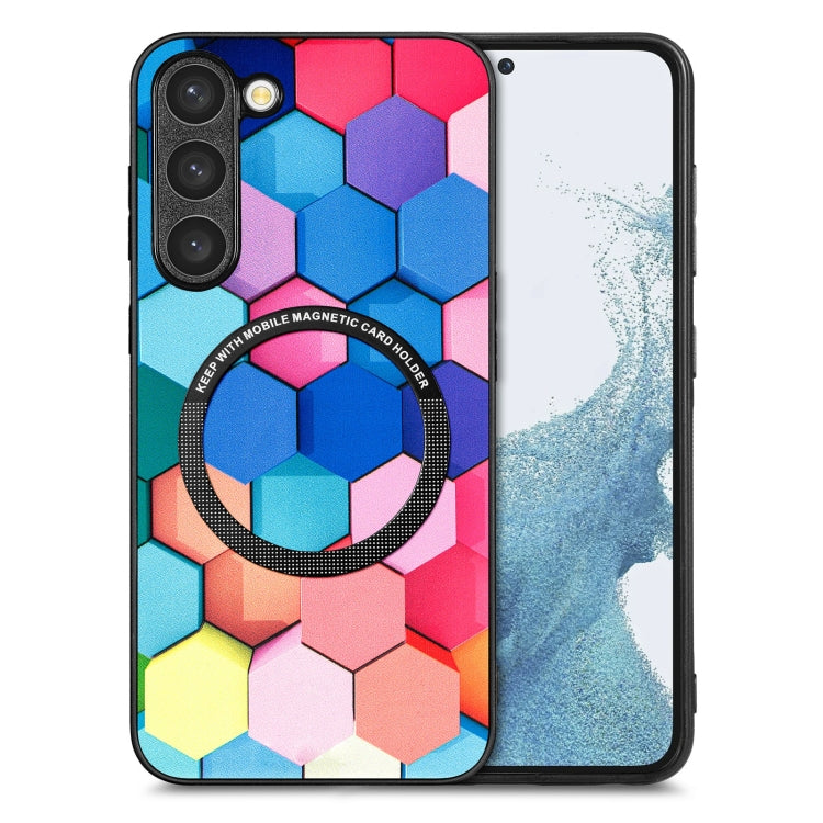 For Samsung Galaxy S23 5G Colored Drawing Leather Back Cover Magsafe Phone Case(Colorful Cube) - Galaxy S23 5G Cases by buy2fix | Online Shopping UK | buy2fix