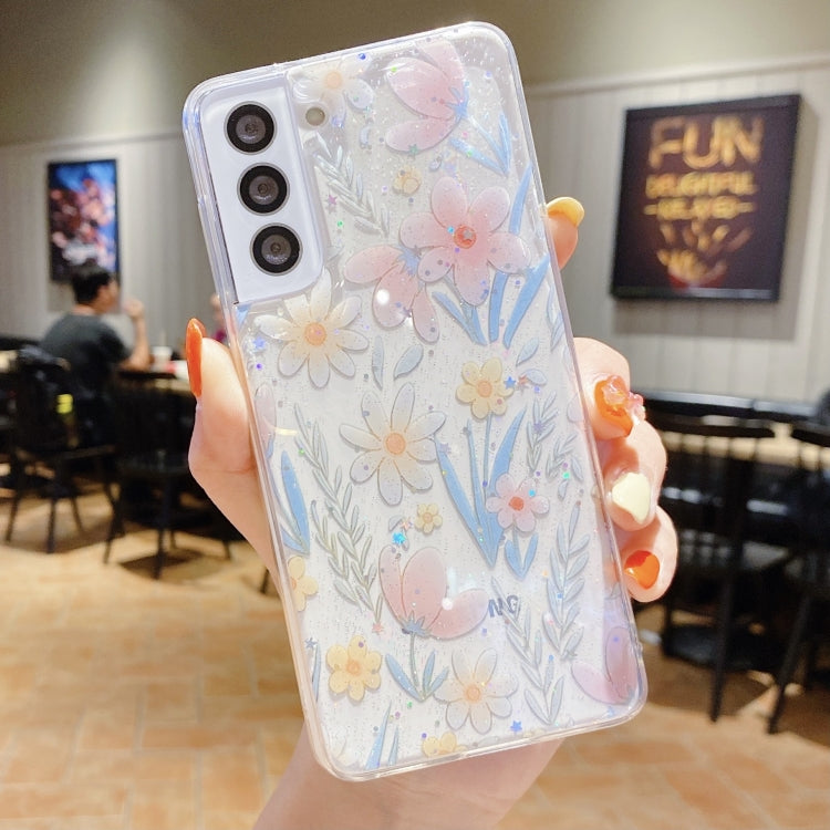 For Samsung Galaxy A02s EU Version Fresh Small Floral Epoxy TPU Phone Case(Pink Flowers 3) by buy2fix
