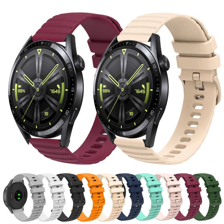 For Huawei Watch GT3 46mm 22mm Wavy Dot Pattern Solid Color Silicone Watch Band(Wine Red) by buy2fix