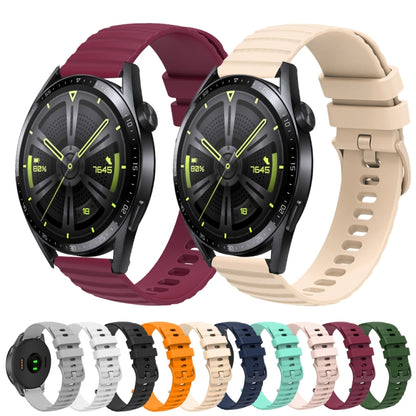 For Huawei Watch GT3 46mm 22mm Wavy Dot Pattern Solid Color Silicone Watch Band(Wine Red) by buy2fix