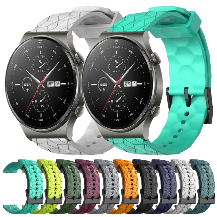 For Huawei GT2 Pro 22mm Football Pattern Solid Color Silicone Watch Band(Rock Cyan) by buy2fix