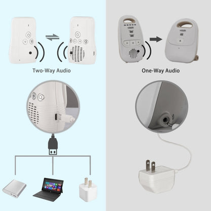 DBM-8 Wireless Audio Two-way Talk Back Baby Monitor, Intercom Sound Alert for Infant(US Plug) - Security by buy2fix | Online Shopping UK | buy2fix