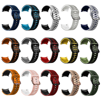 For Samsung Galaxy Watch 5 Pro 45mm Curved Texture Silicone Watch Band(Black+Yellow) by buy2fix