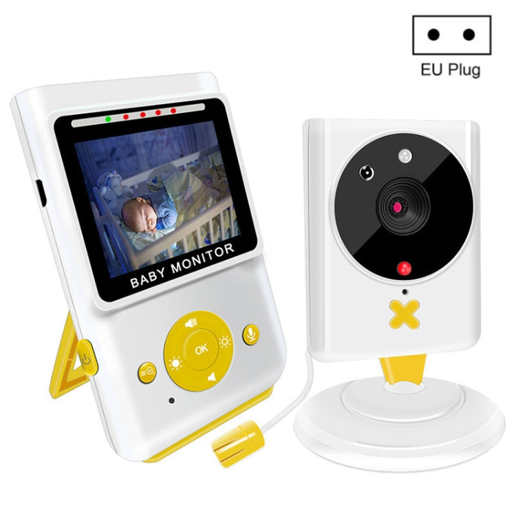 855P 2.4 inch Home Wireless Yellow Baby Monitor with Baby Surveillance Camera(EU Plug) - Security by buy2fix | Online Shopping UK | buy2fix