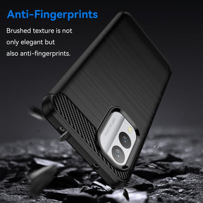 For Nokia X30 5G Brushed Texture Carbon Fiber TPU Phone Case(Black) - Nokia Cases by buy2fix | Online Shopping UK | buy2fix