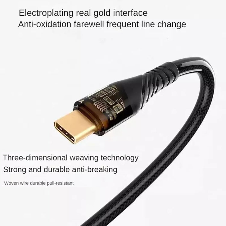 65W USB-C / Type-C to Type-C Transparent Fast Charging Data Cable, Length: 1m(Orange) -  by buy2fix | Online Shopping UK | buy2fix
