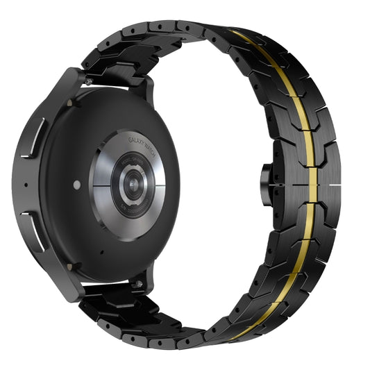 For Samsung Galaxy Watch5 / Watch5 Pro Armor Stainless Steel Metal Watch Band(Black+Gold) by buy2fix