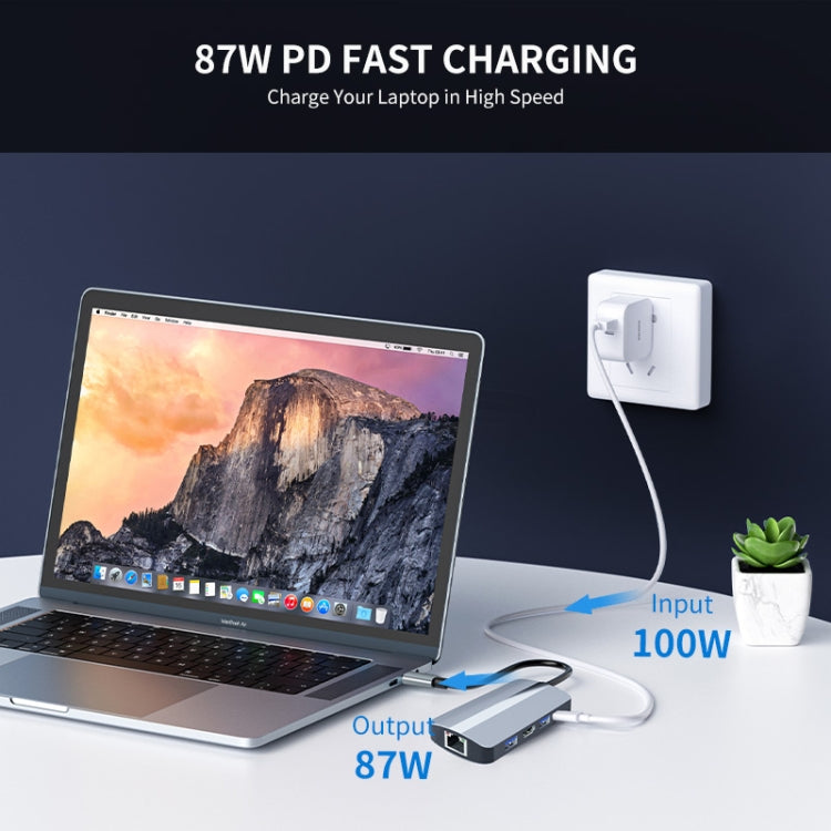 JUNSUNMAY 7 in 1 Multifunctional USB-C Hub Docking Station Adapter - - Computer & Networking by JUNSUNMAY | Online Shopping UK | buy2fix