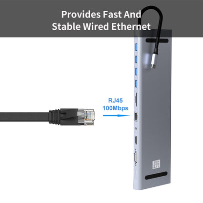 JUNSUNMAY 11 in 1 Multifunctional USB C Hub Docking Station Adapter SD/TF Card Reader - Computer & Networking by JUNSUNMAY | Online Shopping UK | buy2fix