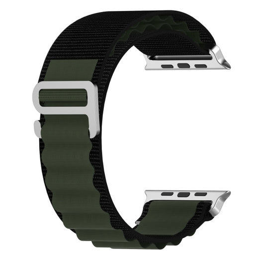 Double Color Nylon Watch Band For Apple Watch Ultra 49mm(Black+Green) by buy2fix