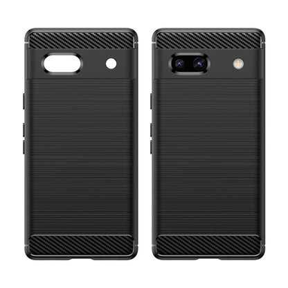 For Google Pixel 7a Brushed Texture Carbon Fiber TPU Phone Case(Black) - Google Cases by buy2fix | Online Shopping UK | buy2fix