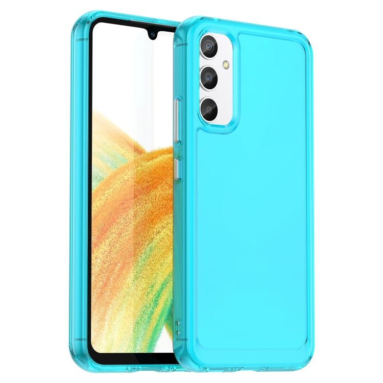 For Samsung Galaxy A34 5G Candy Series TPU Phone Case(Transparent Blue) - Galaxy Phone Cases by buy2fix | Online Shopping UK | buy2fix