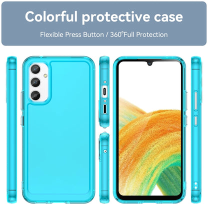 For Samsung Galaxy A34 5G Candy Series TPU Phone Case(Transparent Blue) - Galaxy Phone Cases by buy2fix | Online Shopping UK | buy2fix